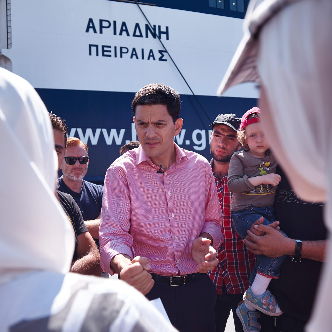 David Miliband in Greece