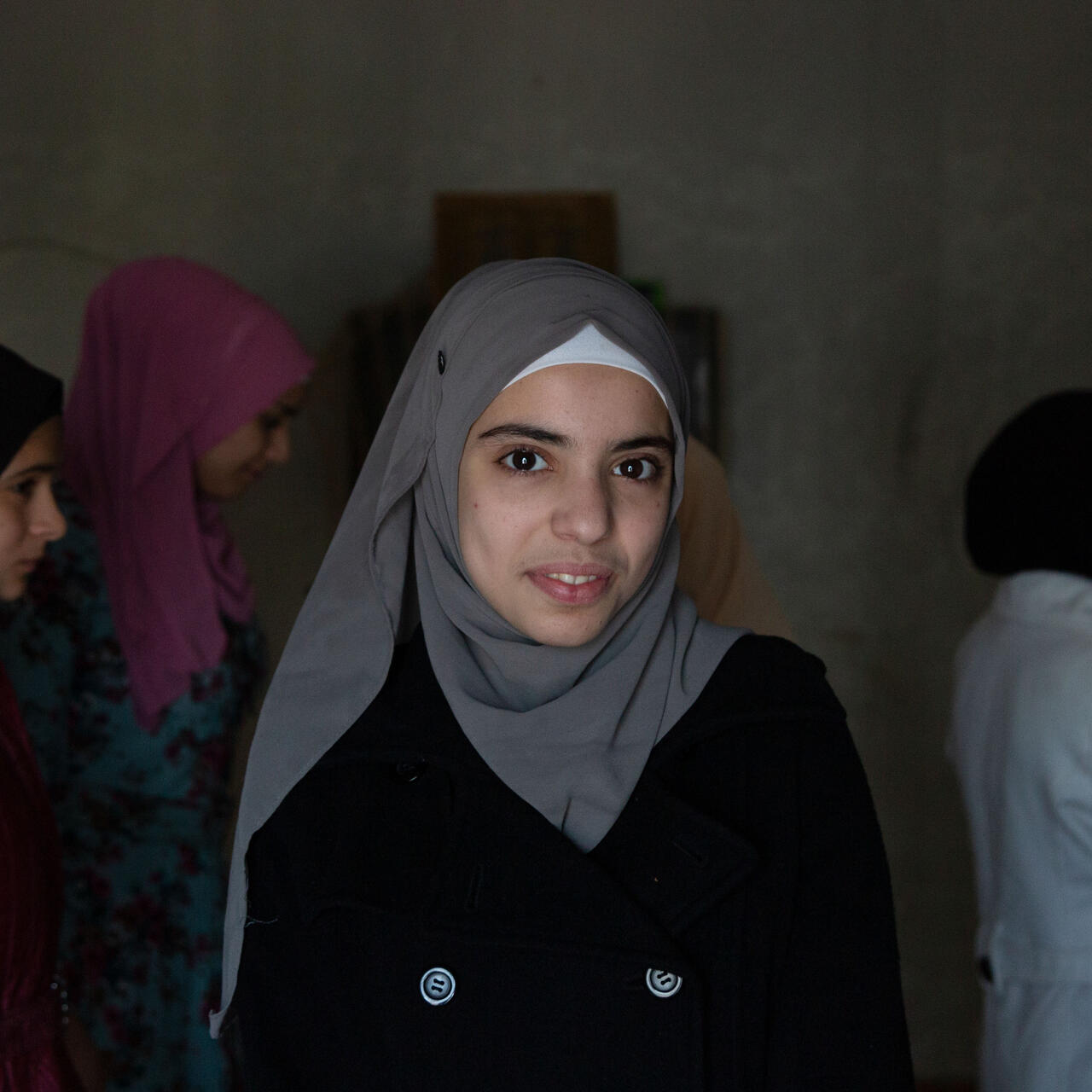 A group of women attend an IRC session in Lebanon.