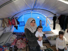 Mother and children in Syria.