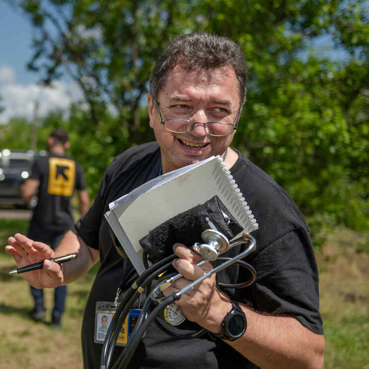 Dr. Oleg, head of the IRC mobile health clinic