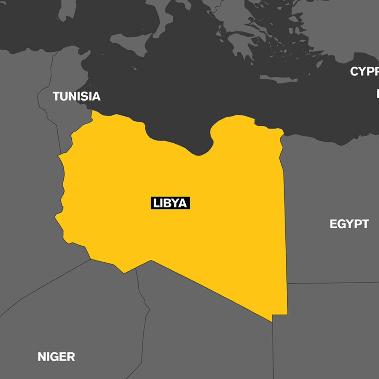 Map highlighting Libya.